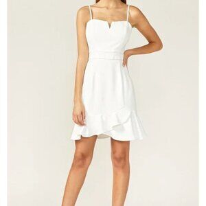 NWT Adelyn Rae Size S White Mini Strap Dress MSRP $158